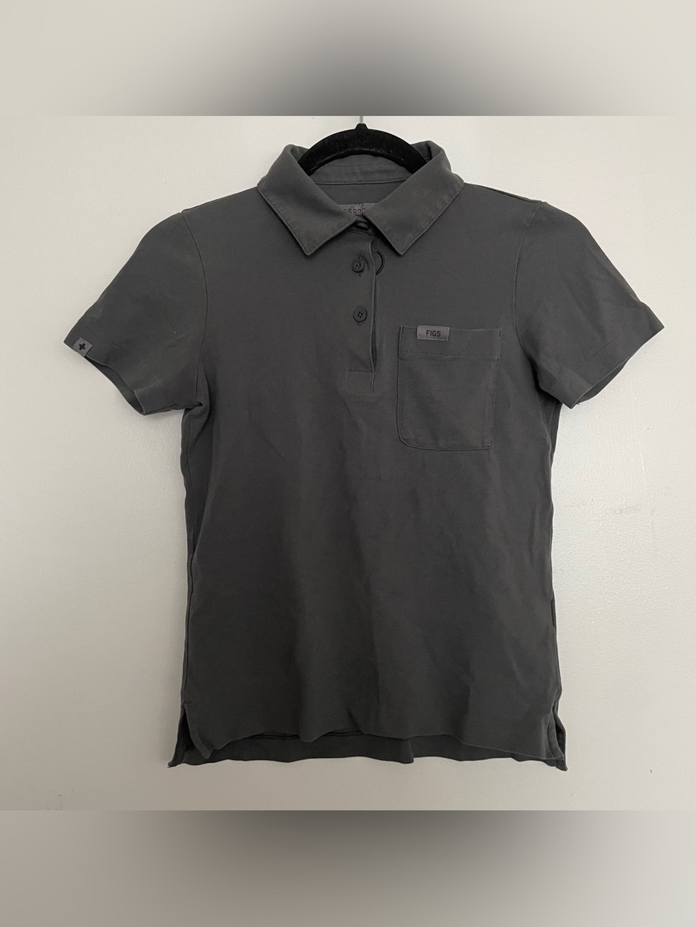 Women’s FIGS Pro Technical Pique Scrub Polo Shirt Grey 4360 Size XXS